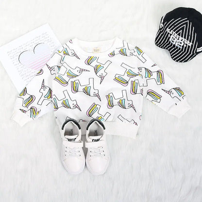 Cartoon Unicorn Hoodie for Boys - Long Sleeve Top