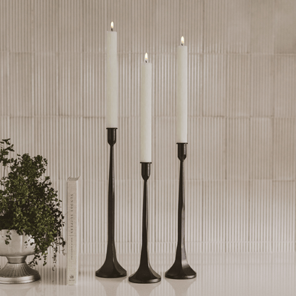 Black Cast Iron Taper Candle Holders