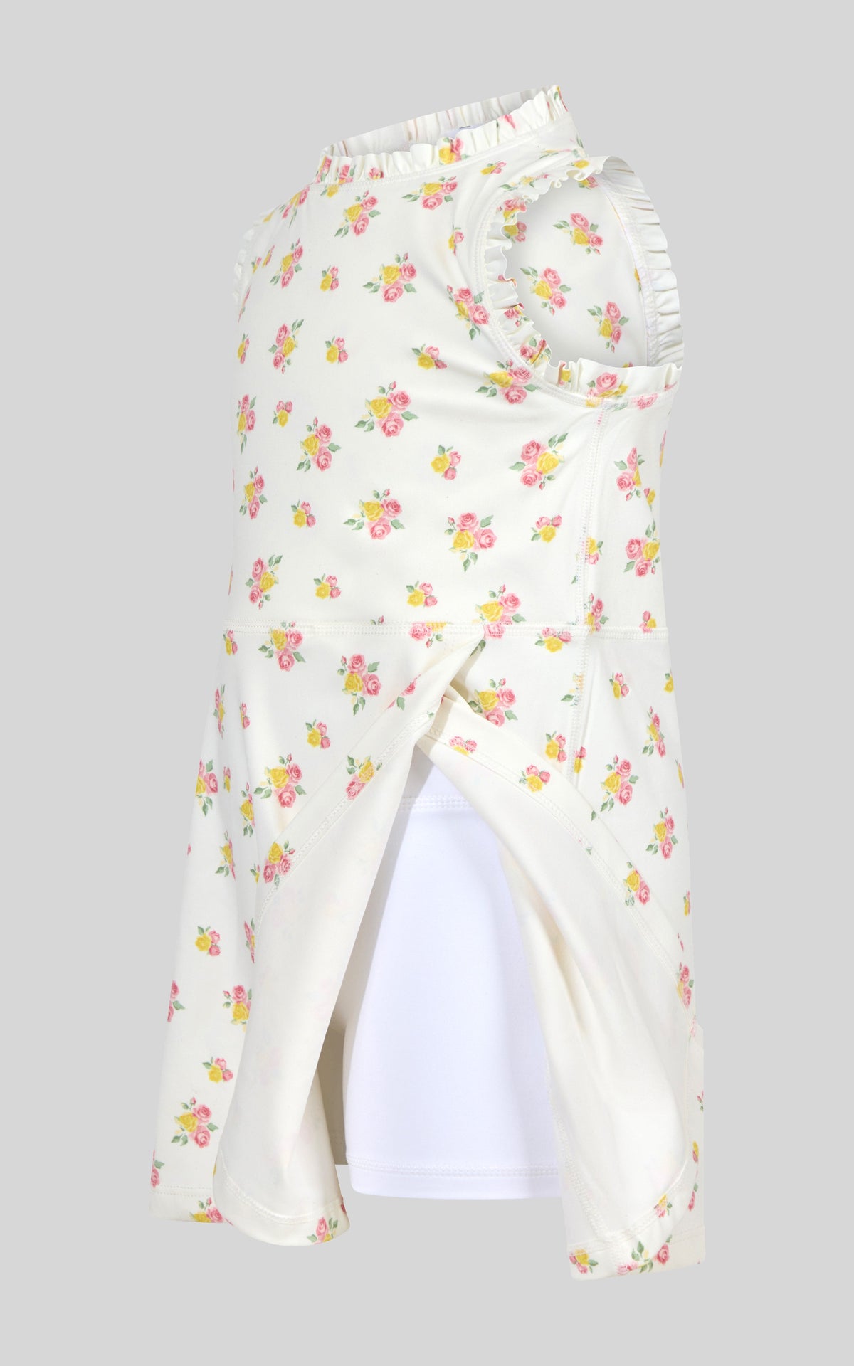 90 Degree by Reflex Toddler Girls Ruffle Dress & 3" Short & Bow Scrunchie