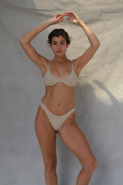 High Hip Bikini Bottom - Sea Grass Stripe