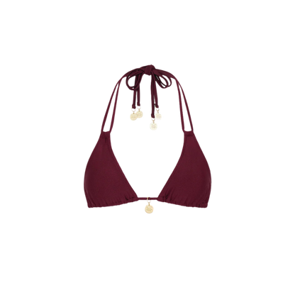 Kulani Kinis Halter Bralette Bikini Top - Sangria