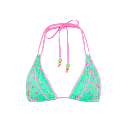 Kulani Kinis Decorative Panel Halter Bikini Top - Mint Macaron