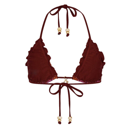 Kulani Kinis Lettuce Edge Bralette Bikini Top - Whiskey Waves