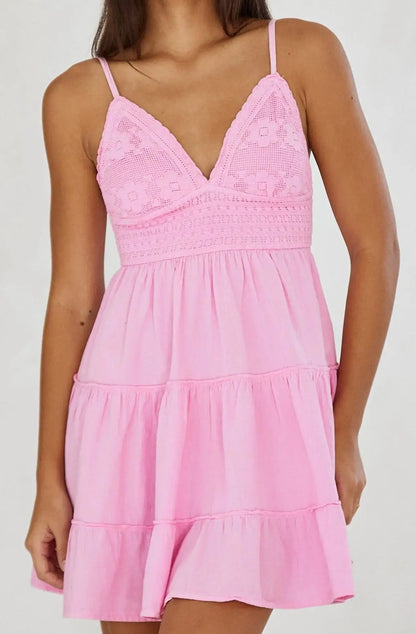 Blanco By Nature Mia Mini Dress - Hot Pink