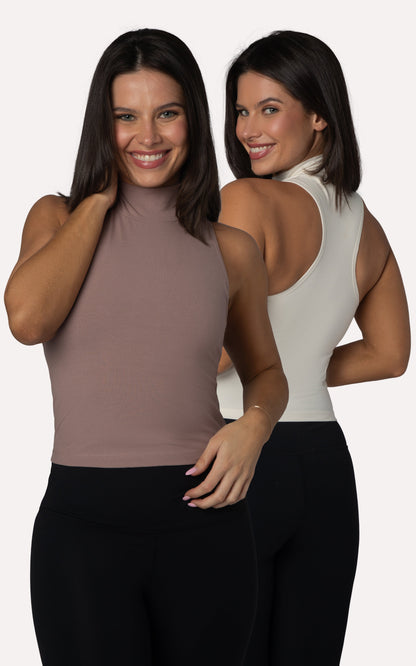 90 Degree by Reflex 2 PK Mock Neck Tank Top