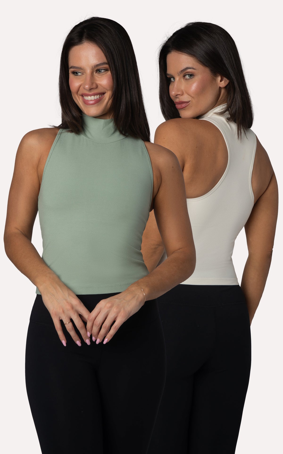 90 Degree by Reflex 2 PK Mock Neck Tank Top