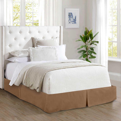 Elegant Comfort Solid Pleated Bed Skirt - 14 inch Drop