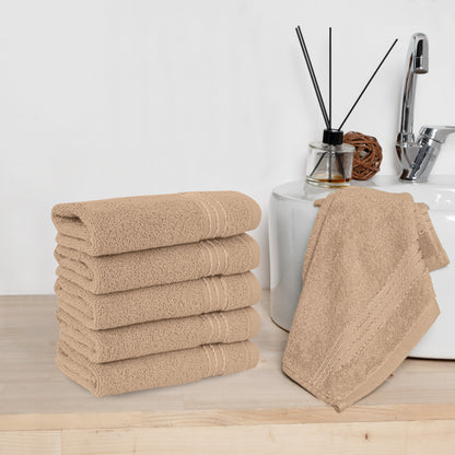 Elegant Comfort 6 Pack Premium Turkish Cotton Washcloths Set, 13 x 13 inch