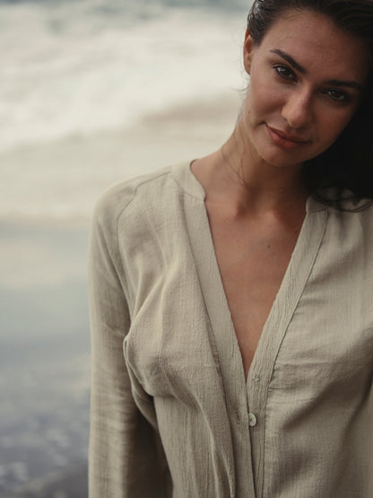Terra Shirt Dress (Khaki Green)