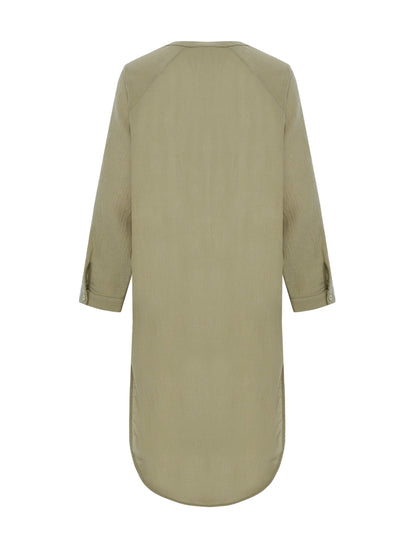 Terra Shirt Dress (Khaki Green)