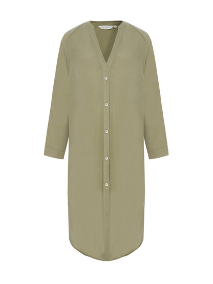 Terra Shirt Dress (Khaki Green)