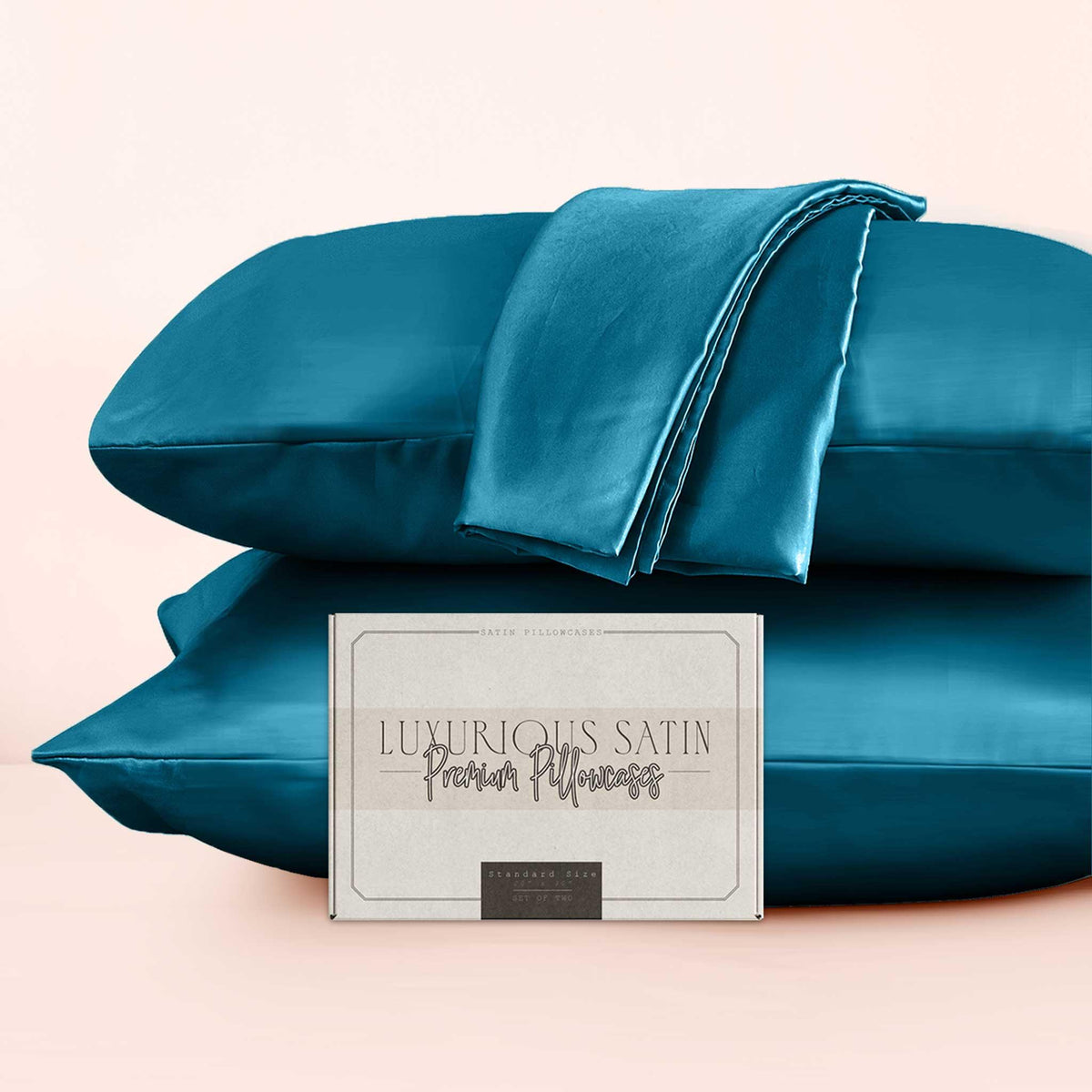 Elegant Comfort Set of 2 - Satin Pillowcases