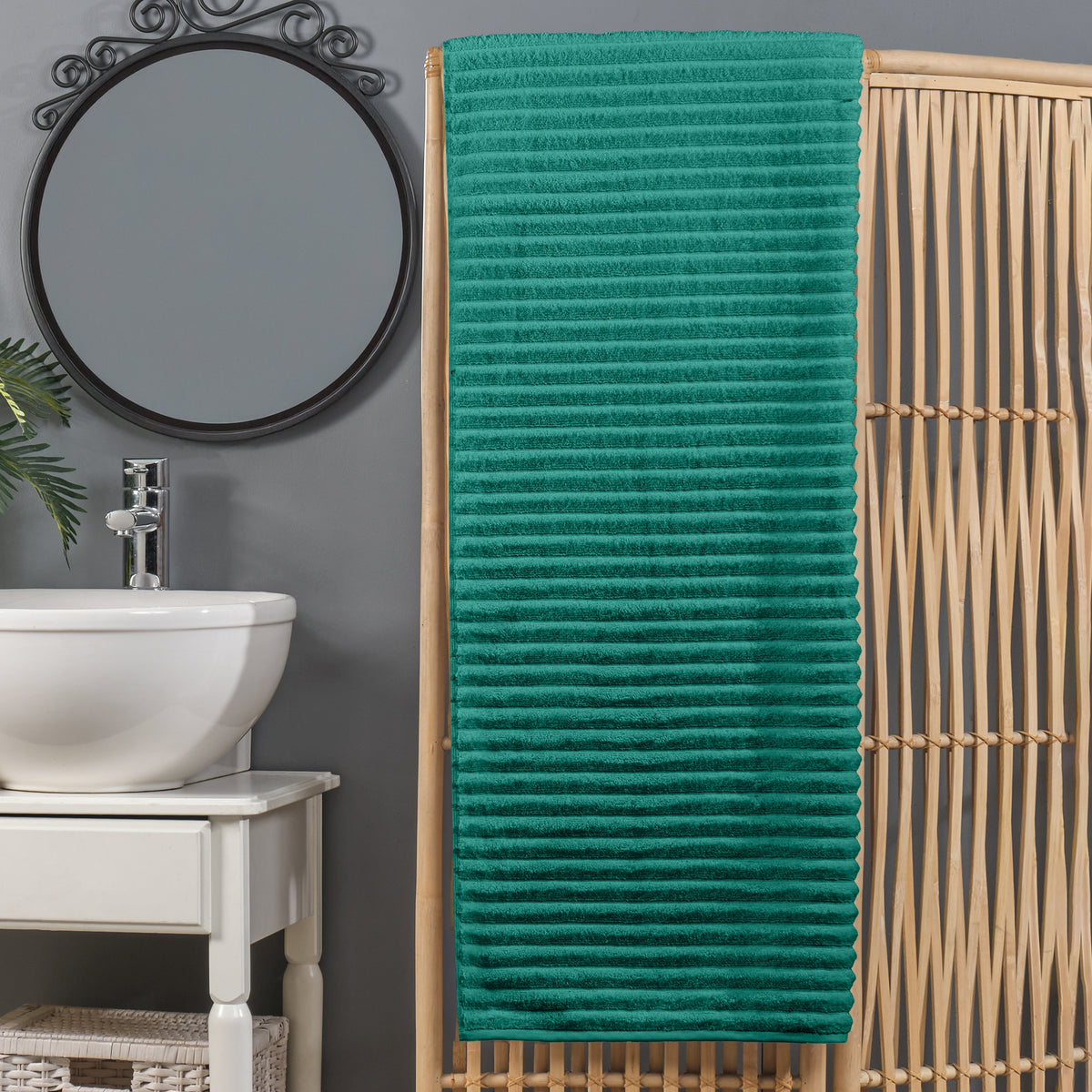 Elegant Comfort 1-Piece Premium Turkish Cotton Corduroy Stripe Oversized Bath Sheet Towel 40 x 80 Inch