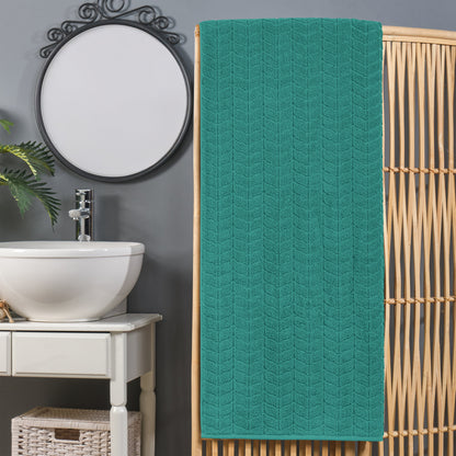 Elegant Comfort 1-Piece Premium Turkish Cotton Braided Oversized Bath Sheet Towel 40 x 80 Inch