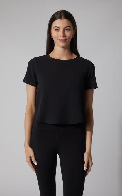 90 Degree by Reflex 2 PK Airlite Cotton Boxy Cropped Short Sleeve Tee