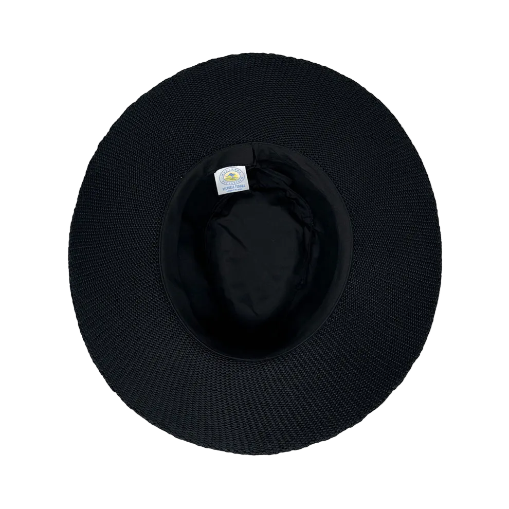 Wallaroo Victoria Fedora Packable Sun Hat - Black XL