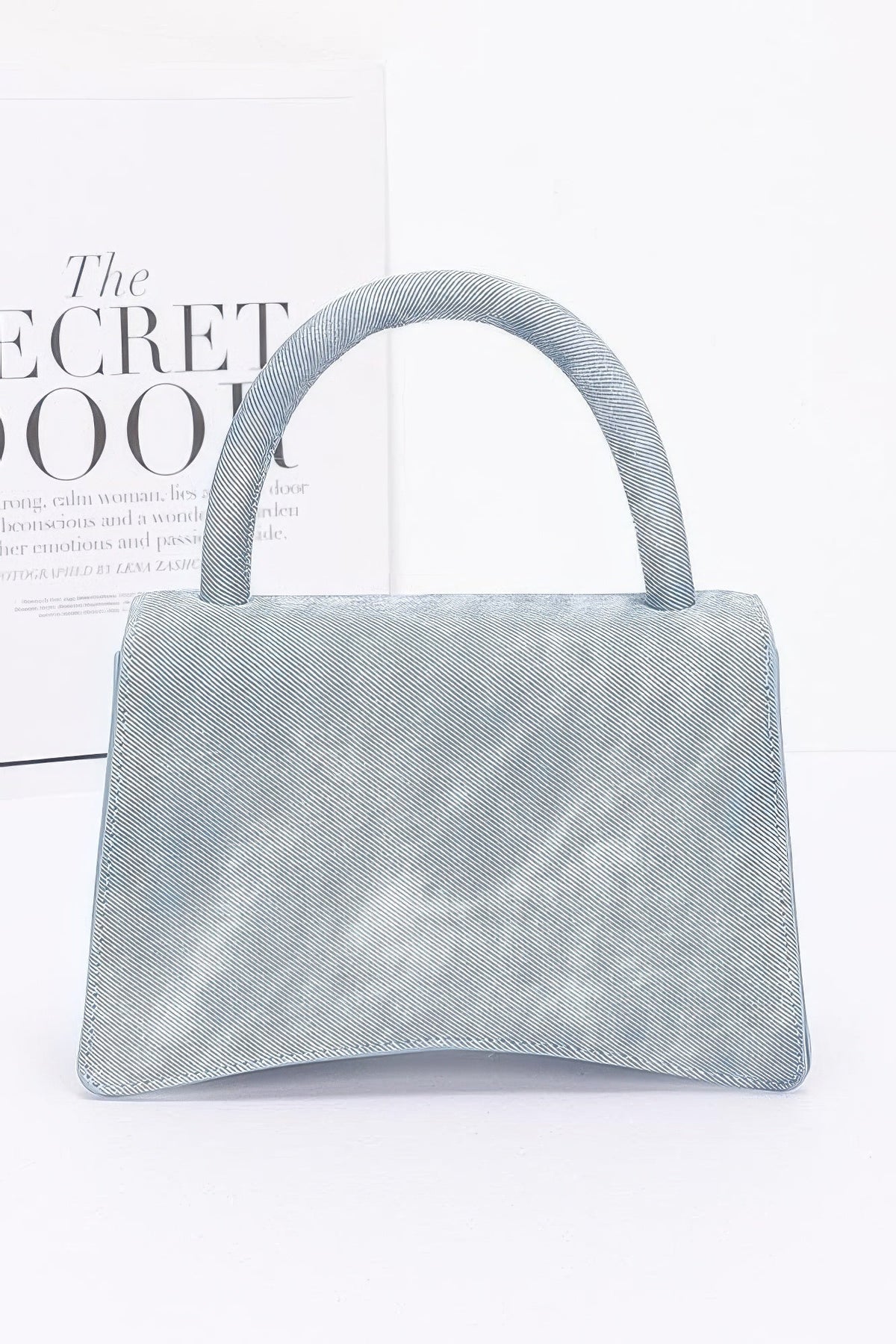 Faux Leather Rhinestone Hot Fix Flower Bag