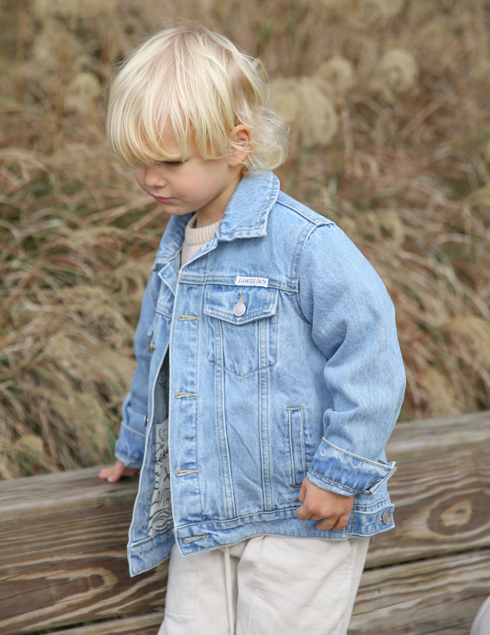 Elevated Faith What a Friend in Jesus Kids Denim Jacket