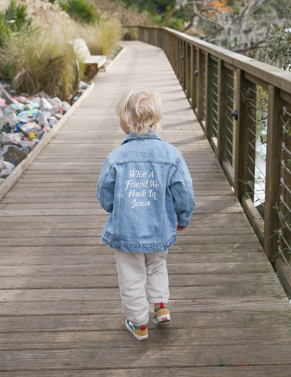 Elevated Faith What a Friend in Jesus Kids Denim Jacket