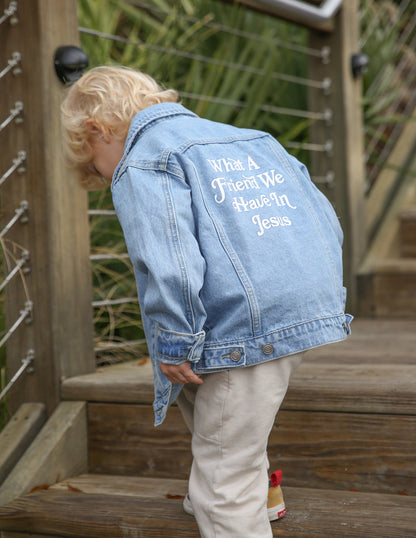 Elevated Faith What a Friend in Jesus Kids Denim Jacket