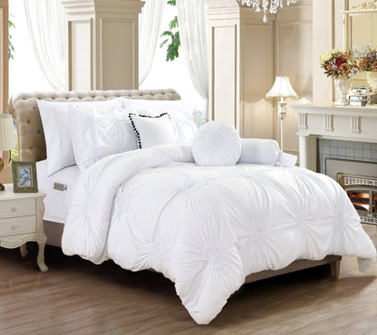 Elegant Comfort 10-Piece Sunflower Comforter Set - Includes 4-Piece Sheet Set with Double Sided Storage Pockets