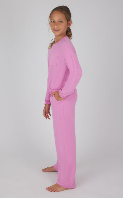90 Degree by Reflex Girls 2 PC Terry Brushed Pullover and Pant Set