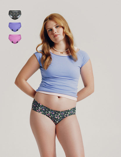 Teen Leakproof UltraThin No-Show Bikini 3-Pack - Last Call