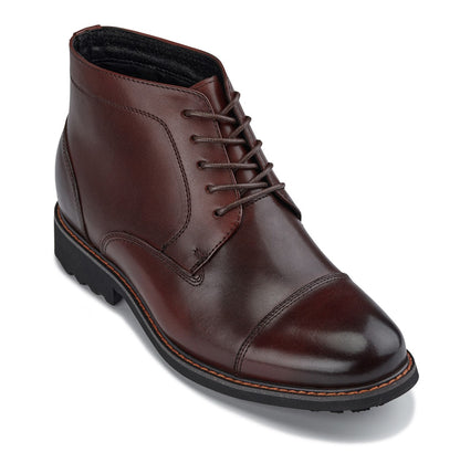 CALTO 3.2-Inch Taller Dark Brown Leather Boots Y41081