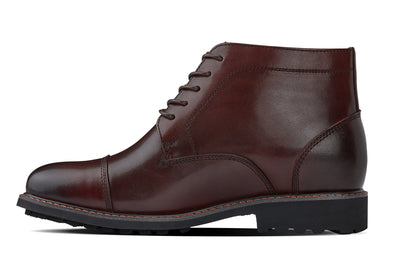 CALTO 3.2-Inch Taller Dark Brown Leather Boots Y41081