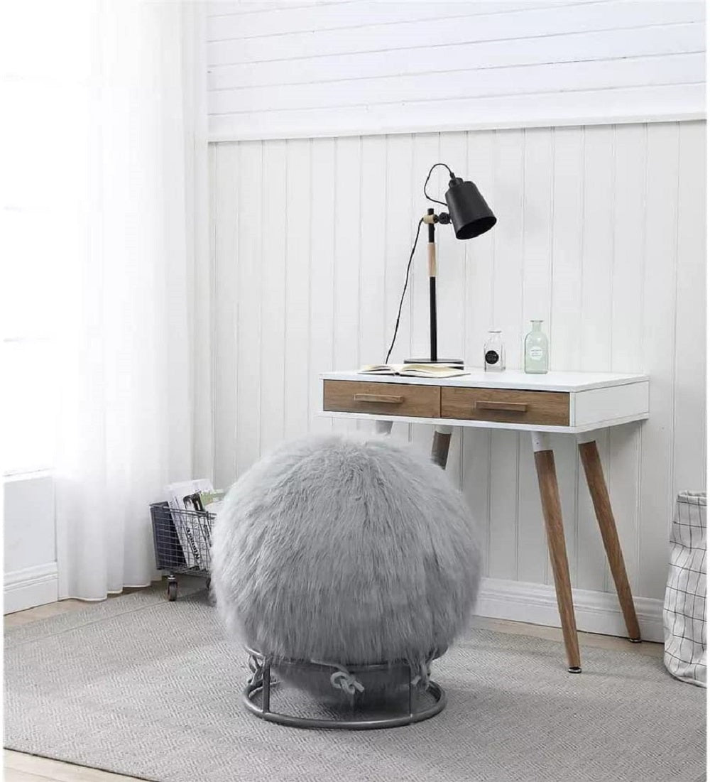 65 Inch Posture Fuzzy Exercise Yoga Ball Chair Set - 5 colors!