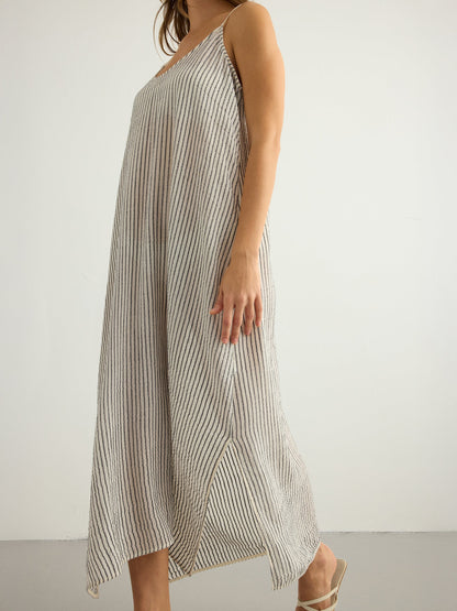 Yaz Dress (Black Stripes)