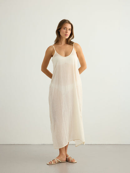 Yaz Dress (White Stripes)