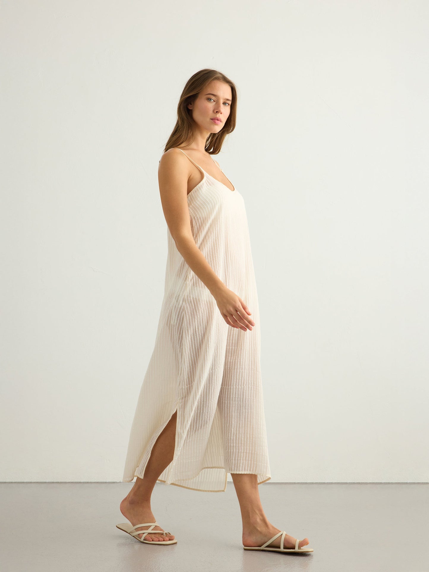 Yaz Dress (White Stripes)