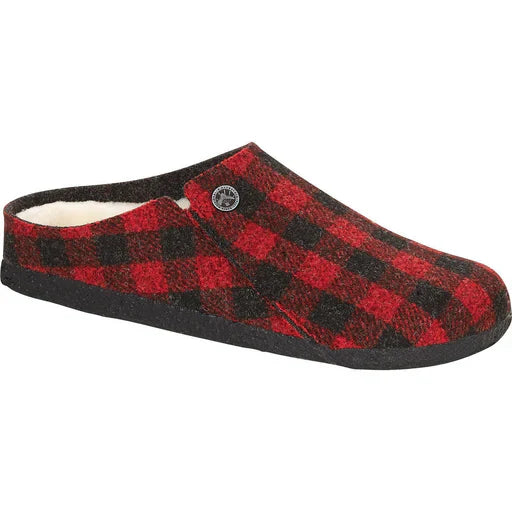 Birkenstock Zermatt Kids Shearling Wool Felt Plaid Red