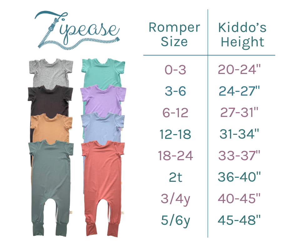 Black Bamboo Lyocell Zip Romper