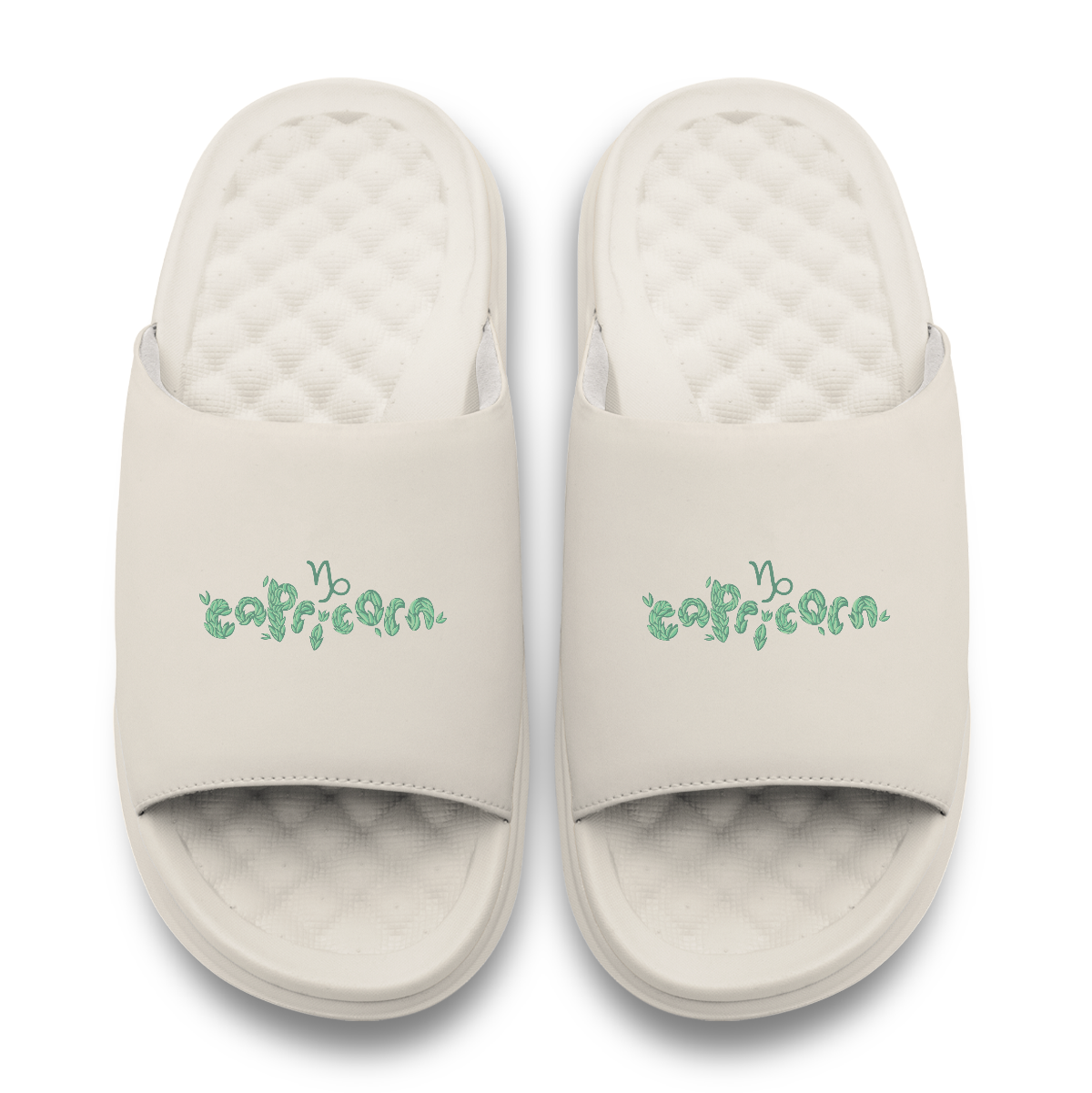 Capricorn Zodiac Elements Motive Slide Sandals