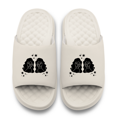 Gemini Zodiac Symbols Motive Slide Sandals