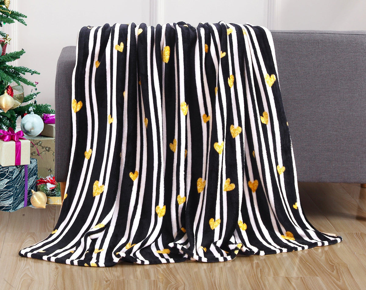 Elegant Comfort Valentine's Day 50" x 60" Throw - Love Theme Flannel Fleece Throw Blanket