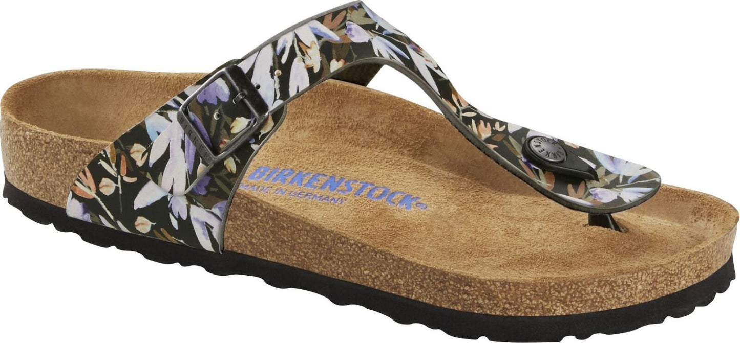 Birkenstock Gizeh Soft Footbed Birko-Flor Floral Fades Black