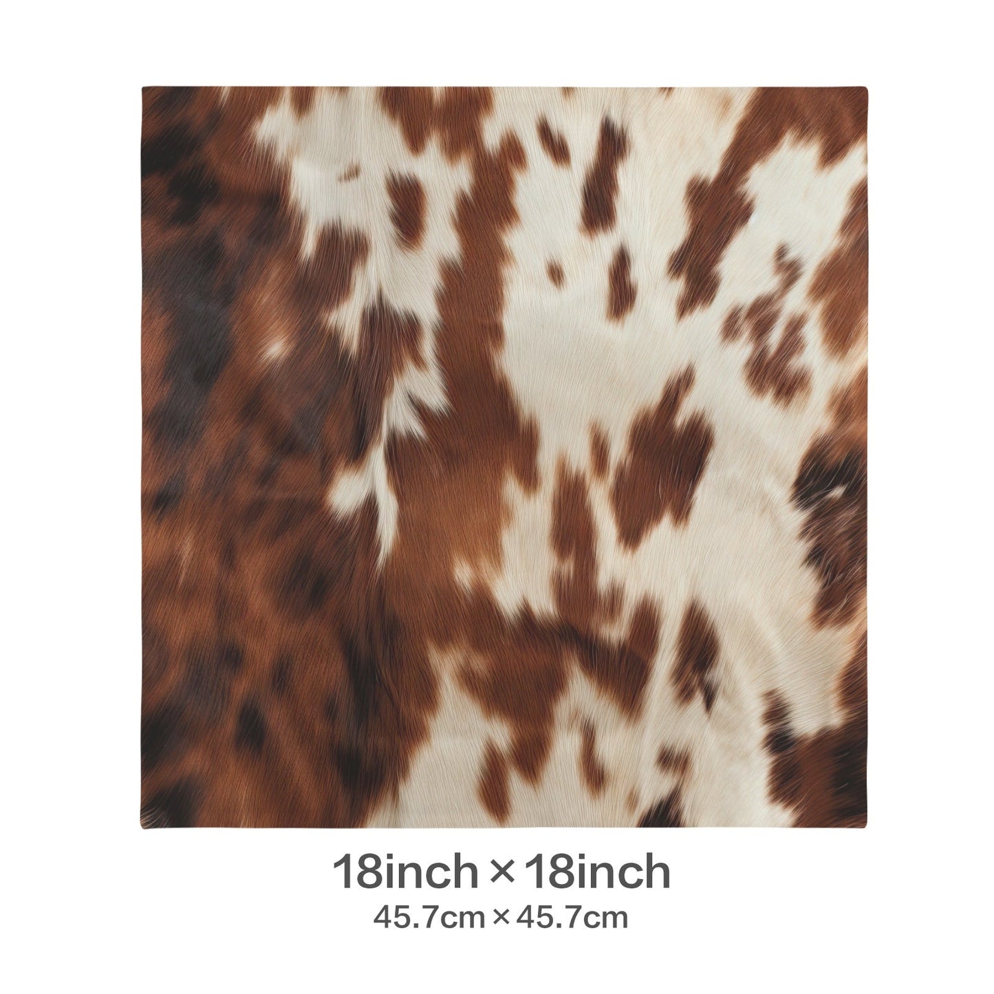 Brown Cow Hide Print Velvety Soft Throw Pillow Case Made in America