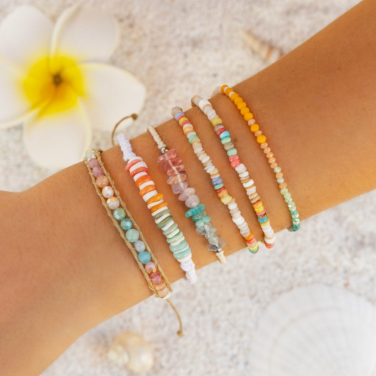 Lotus and Luna Coco Braided Puka Shell Bracelet