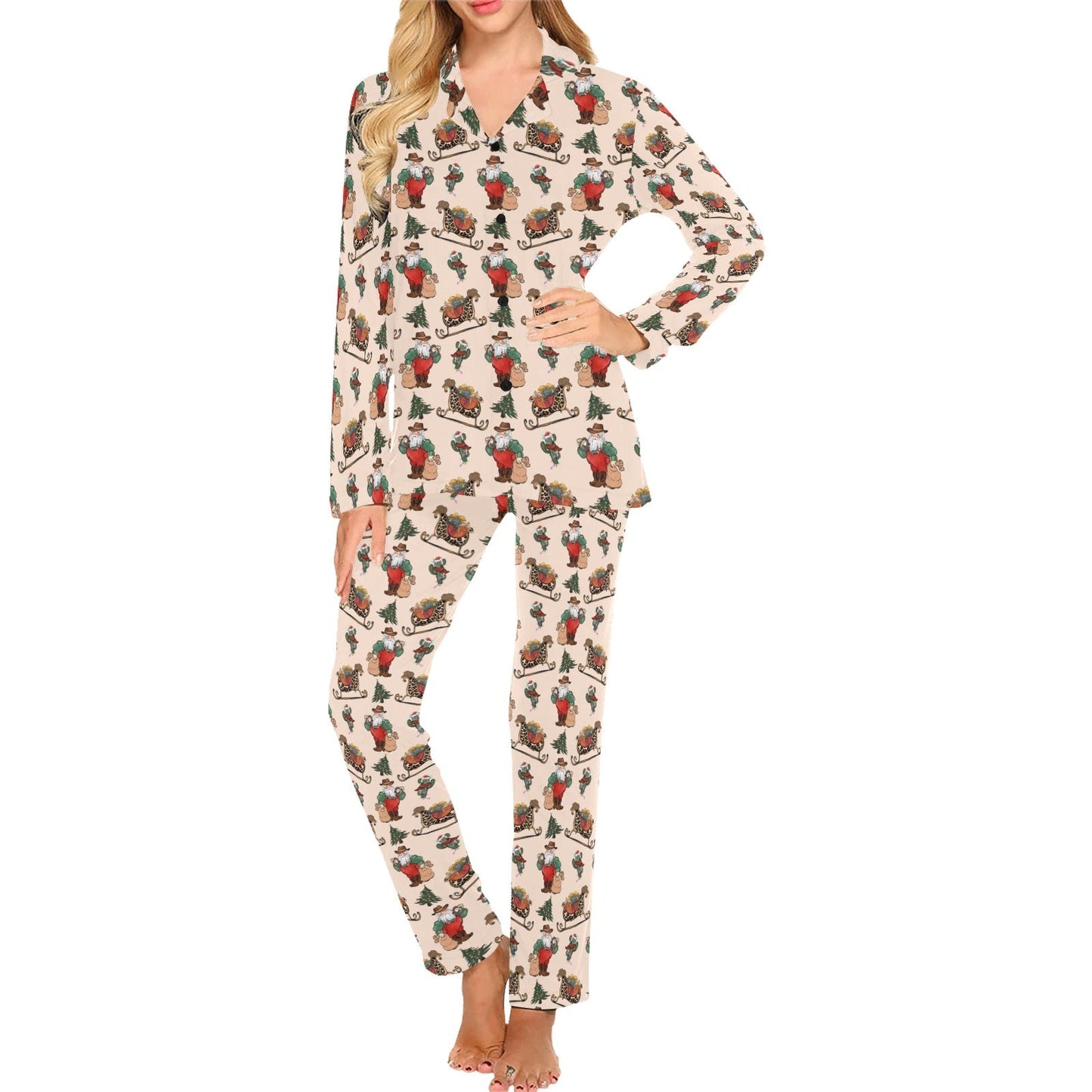 Baha Ranch Santa's Sleigh Women's Western Pajamas