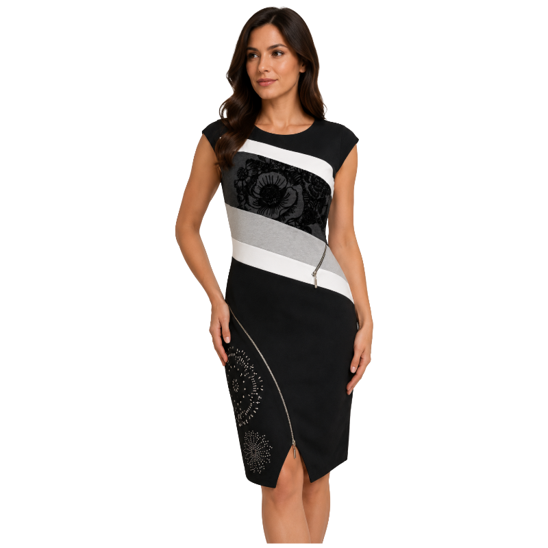 Desigual Women's Candice Black & White Dress