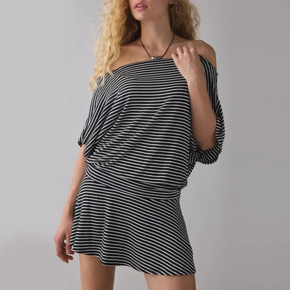 2026 Summer Spring Women's Draped Off-The-Shoulder Mini Dress