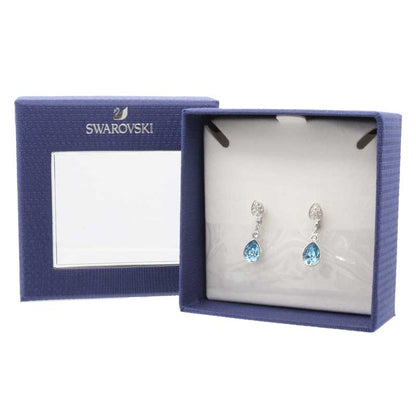Swarovski Ocean Blue Collection Aqua & White Crystal Earrings