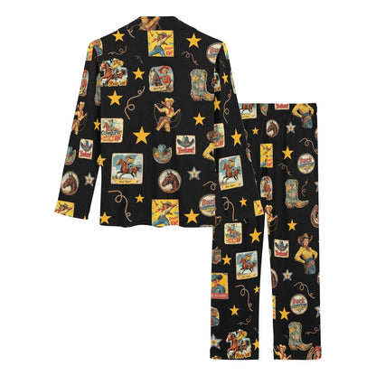 Baha Ranch Vintage Cowgirl Collage Western Pajama Set