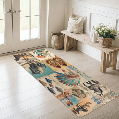 Baha Ranch Bohemian Southwest Floor Rug Runner Indoor 60" x 22" Made in America