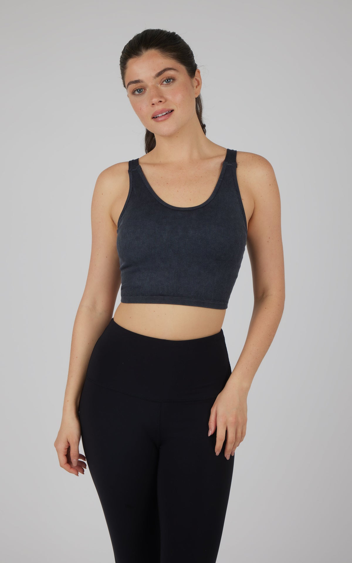90 Degree by Reflex Stonewash 2 PK Scoop Neck Bralette Tank