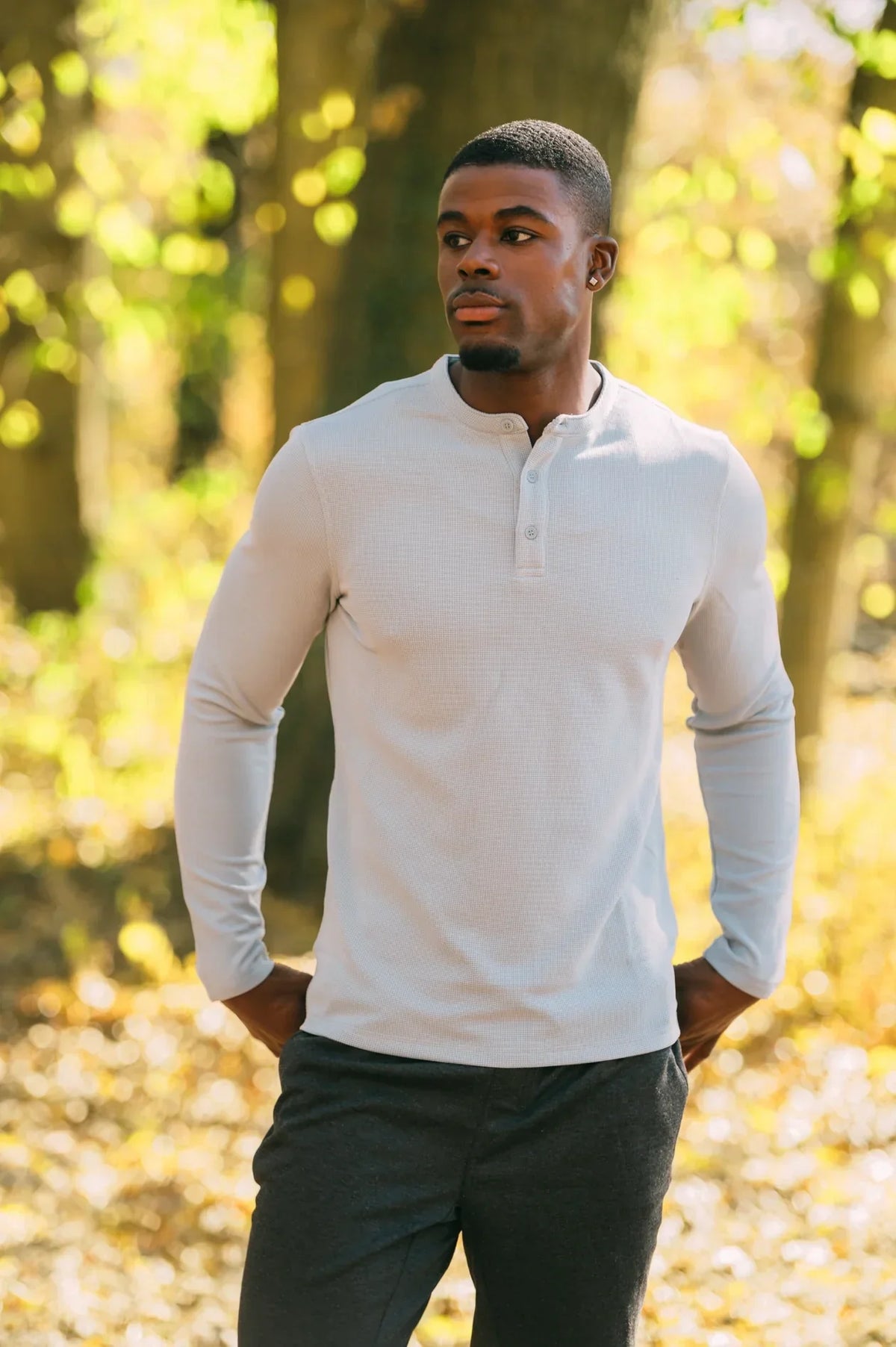 90 Degree by Reflex Men's Supreme Airtech Long Sleeve Henley Shirt