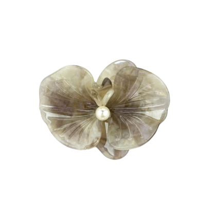 SSR Acetate 3D Phalaenopsis Orchid Hair Claw Clip - Mermaid Gray